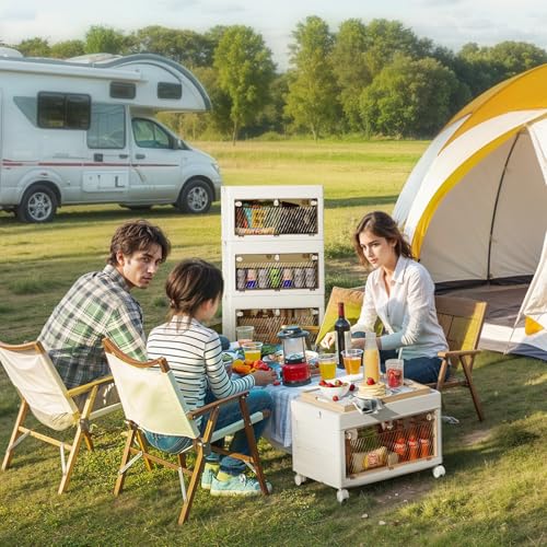 Boîtes de rangement pliables 40L 4 niveaux organisation maison - 6