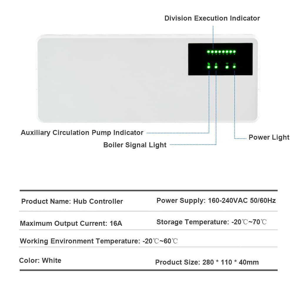 Centralina per hub concentratore a 8 canali Scatola di controllo per valvole elettriche a 8 sottocamere per di riscaldamento a pavimento Condizionatore d'aria Regolatore