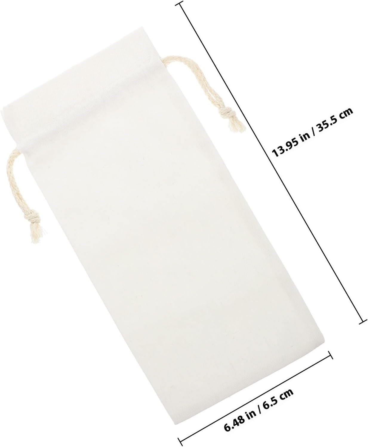 4pcs White Linen Wine Bottle Gift Bags with Drawstring Xmas Halloween image 2