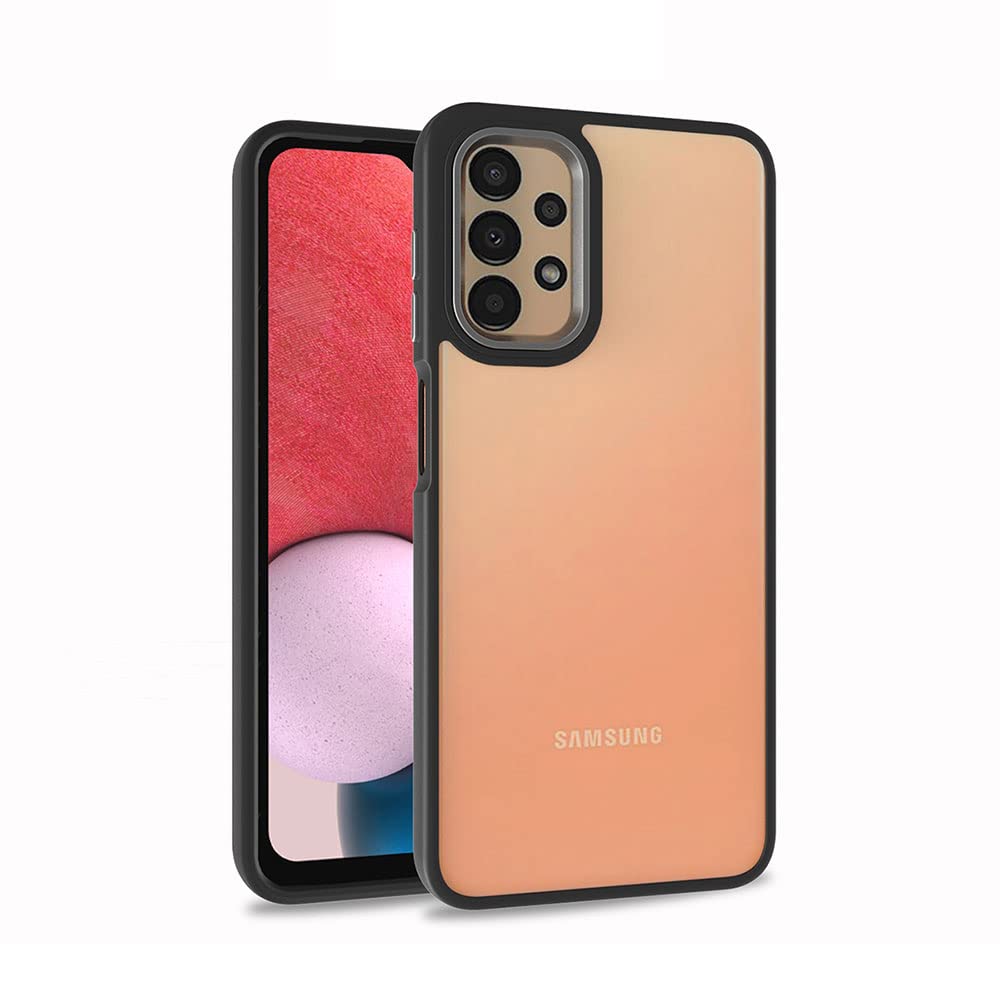 Zore Galaxy ile uyumlu A13 4G Kılıf Zore Flora Kapak Siyah