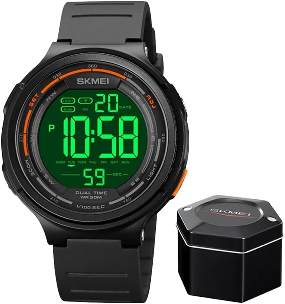 Relógio Masculino Sk 1841 Á Prova D’água 50m Digital Shock Esportivo Preto