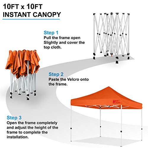 Image of MASTERCANOPY Pop Up Canopy Tent Commercial Grade 10x12 Instant Shelter (Orange)
