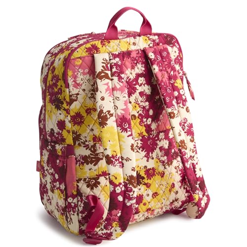 Image of Vera Bradley Women's Premium Cotton Large Bancroft Backpack, Starstruck Daisies, One Size