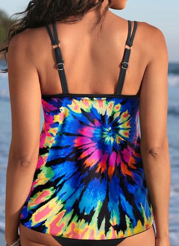 Image of Womens Flowy Tankini Tops Only - Modest Bathing Suit Loose Fit Swimsuit Swim Tops No Bottom 2025 (Available in Plus)