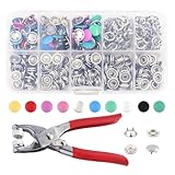 UIEXAY 400 Pezzi Bottoni a Pressione e Pinza Pressione a Cinque Artigli Vari Colori Adatto per DIY Abbigliamento Borse Artigianato Riparazione Decorazione Personalizzata
