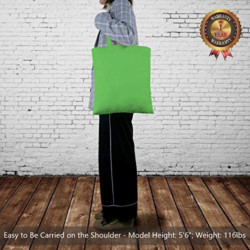 Image of TOPDesign 24-Pack Economical 16 inchx15 inch Lime Green Cotton Tote Bag, Lightweight Medium Reusable Grocery Shopping Cloth Bags, Suitable for DIY, Advertising, Promotion, Gift, Activity