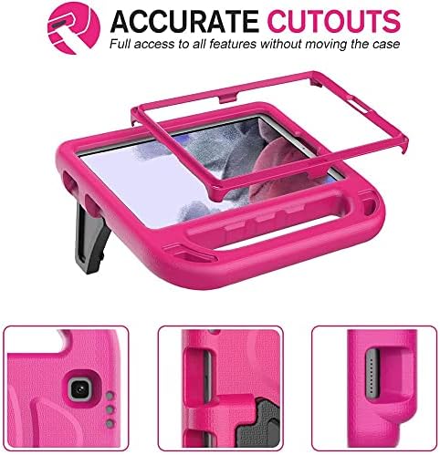 Surom Kids Case with Built-in Screen Protector for Samsung Galaxy Tab A7 Lite 8.7 inch 2021(SM-T220/T225),Tab A7 Lite Case, Shockproof Handle Stand Kids Case for Samsung Galaxy Tab A7 Lite 2021, Rose
