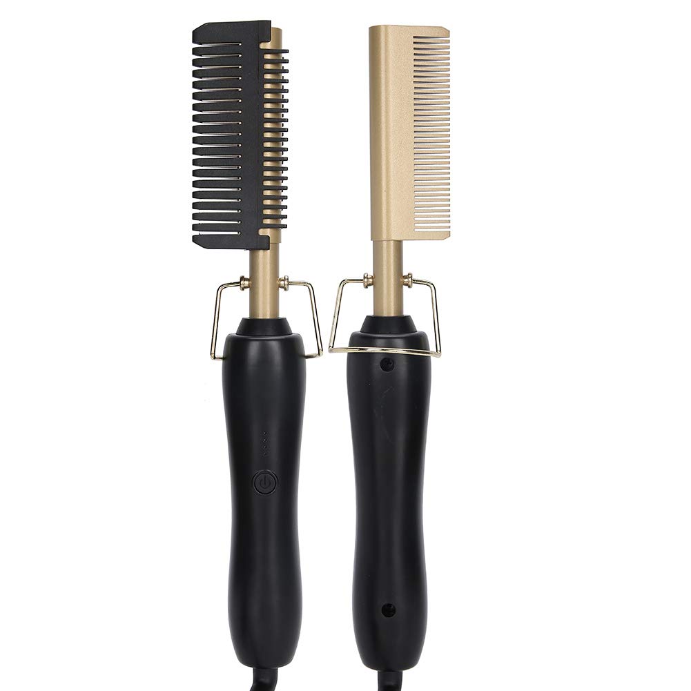Pongnas Pettine Lisciante Elettrico per Capelli Uomo, Piastra per Capelli Doppio Uso Asciutto e Bagnato con Cavo Rotante a 360° per Barba e Acconciature, Riduce L'effetto, Doppie Punte, (Spina