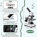 MAXLAPTER Microscope Kit for Kids 8-12 with Prepared Slides, 100-1000X Professional Compound Microscope for Kids Students with Mechanical Stage, Optical Glass Lenses, 10 Slides, Filter, Phone Adapter