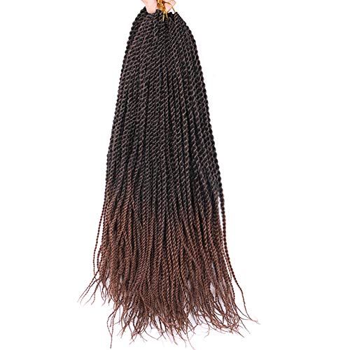 MSBELLE 6 Packs 30 Strands/Pack 22inch Senegalese Crochet Twist Braids Hair Twist Crochet Braiding Hair Extensions for Black Women Ombre Black to Brown(T/30#)