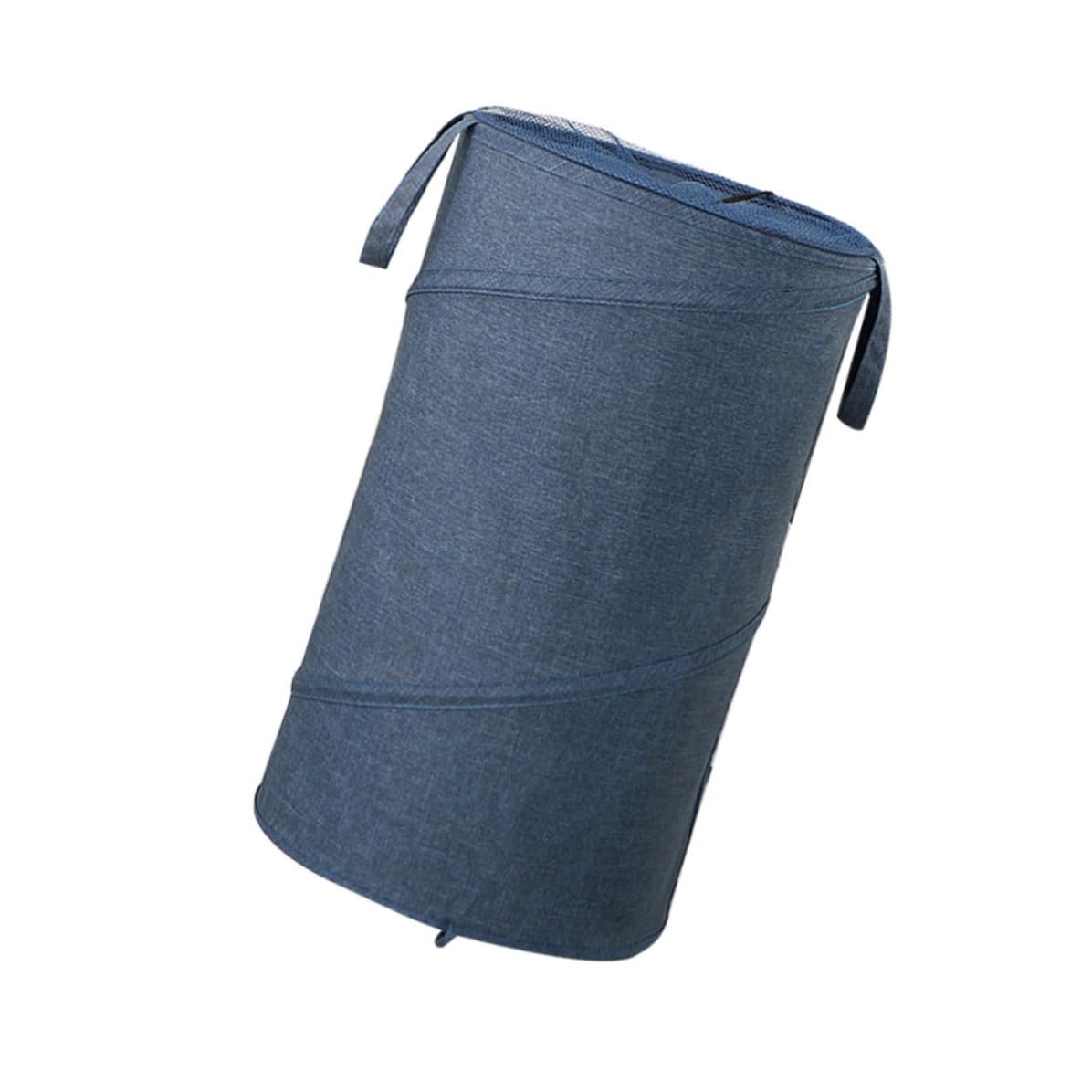 Großer Faltbarer Wäschekorb mit Rollen, Oxford Gewebe, 38x68 Cm, Blau
