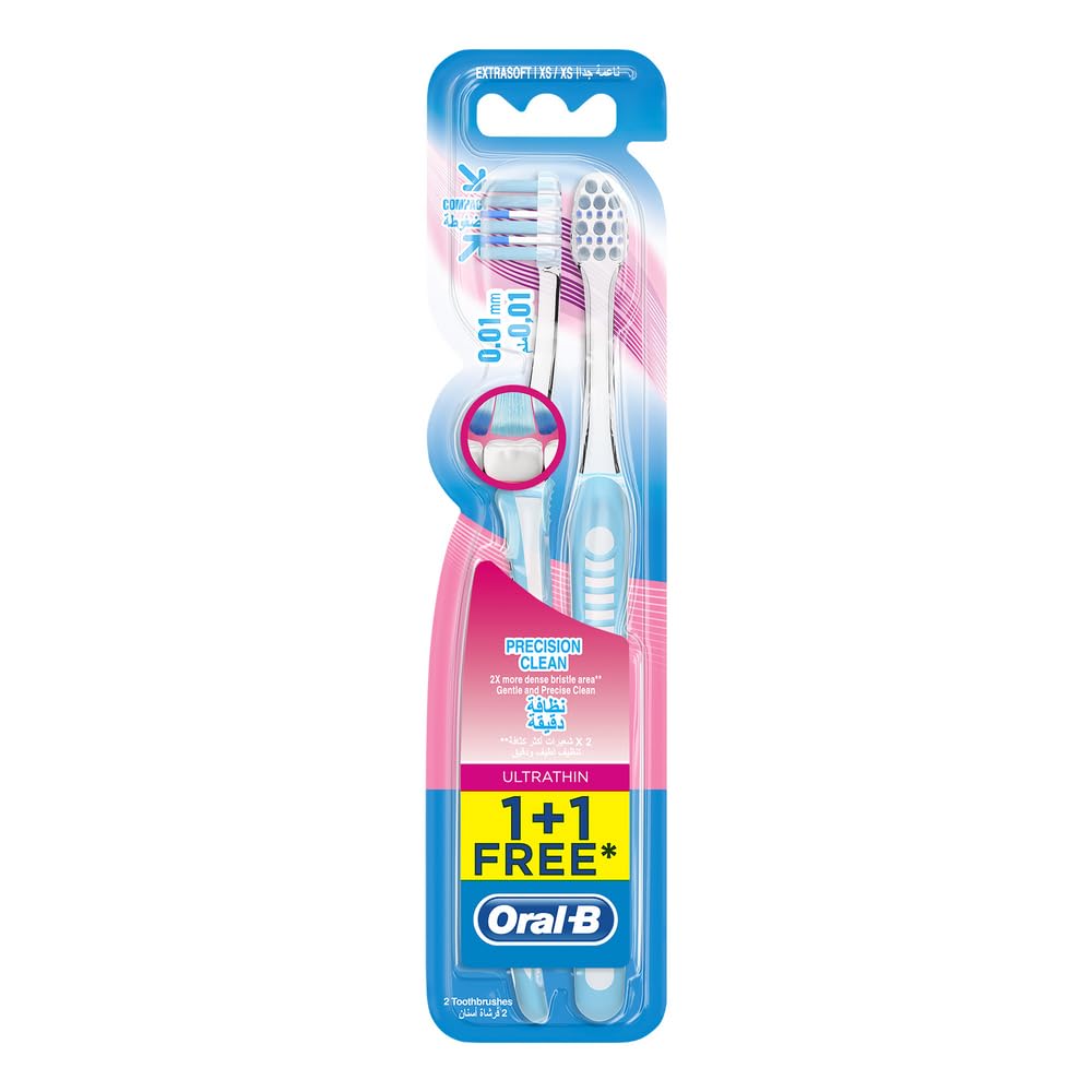 Ultrathin Precision Clean Extra Soft Manual Toothbrush, Pack of 2