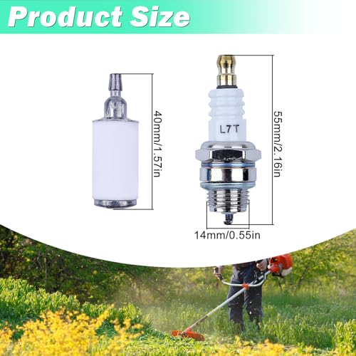 Adefol 35mm Cylinder Piston Kit for Husqvarna 128C 128CD 128L 128LD String Trimmer with Air Fil-TER Fuel Fil-TER Line Spark Plug Gasket Ring Spart Parts Replace 545008082