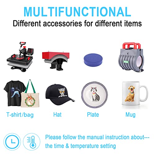 Casulo 5 In 1 Heat Press Machine Combo, 360-Degree Rotation Tshirt Press Machine Digital Sublimation, Multifunctional Heat Press 12X15 Inch Heat Transfer For T-Shirts Mug Hats Plate Cap #TOP4