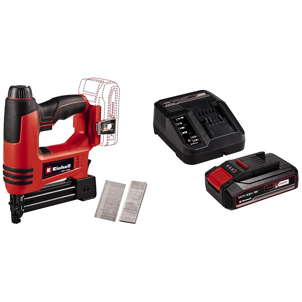 Einhell TE-CN 18 Li - Solo, Akülü Zımba ve Einhell 18V 2,5 Ah PXC Starter Kit (Başlangıç Seti)