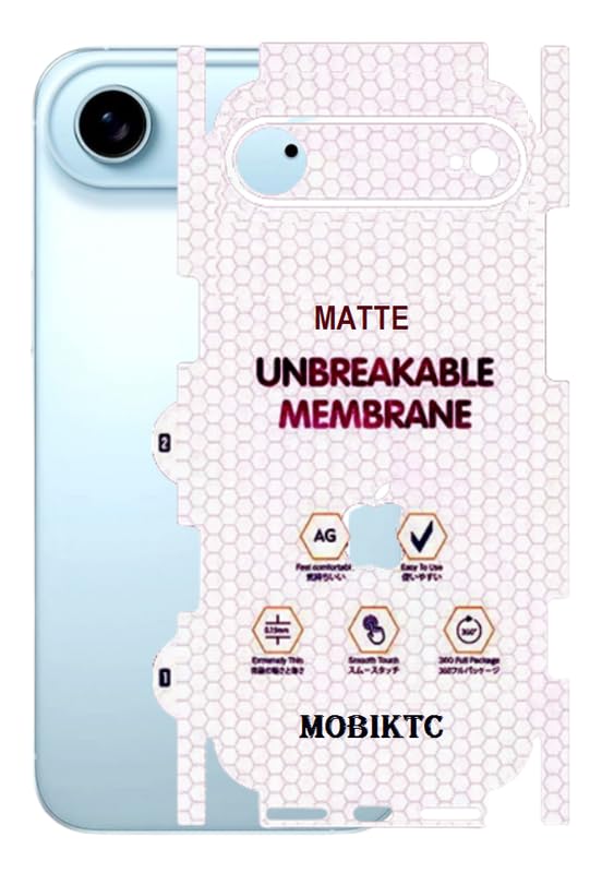 Image of New HQ+ Hydrogel Film Back Screen Protector for iPhone 17 Air Flexible Membrane Film-Matte Back Screen Guard
