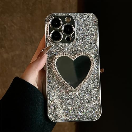 Coque de protection d'objectif pour iPhone 12 et 11 Pro Max paillettes argent