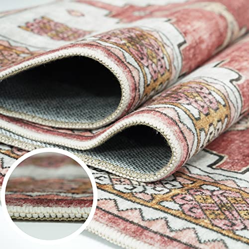 Youfortong Runners For Hallways,Soft Kitchen Rug,Non Slip Rug Runner With Rubber Backing For Bathroom,Washable Non Shedding Farmhouse Runner Rug (Red, 2X12) #TOP2