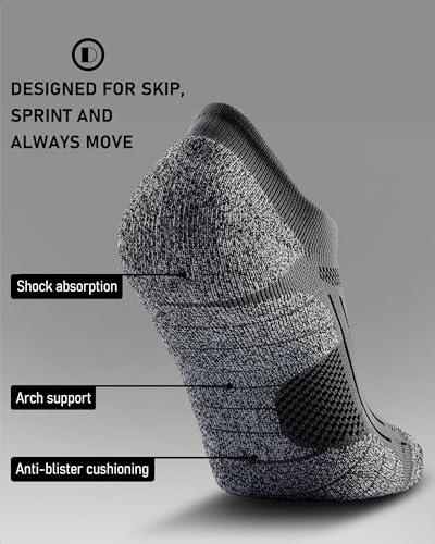 Men's No Show Compression Athletic Socks, Cushioned for Running Hiking3