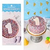 Sweets Indeed Birthday Smash Cake Kit Frosting Sprinkes Cookie Cutter Perfect for baking and cookie decoarting 6.63 ounces