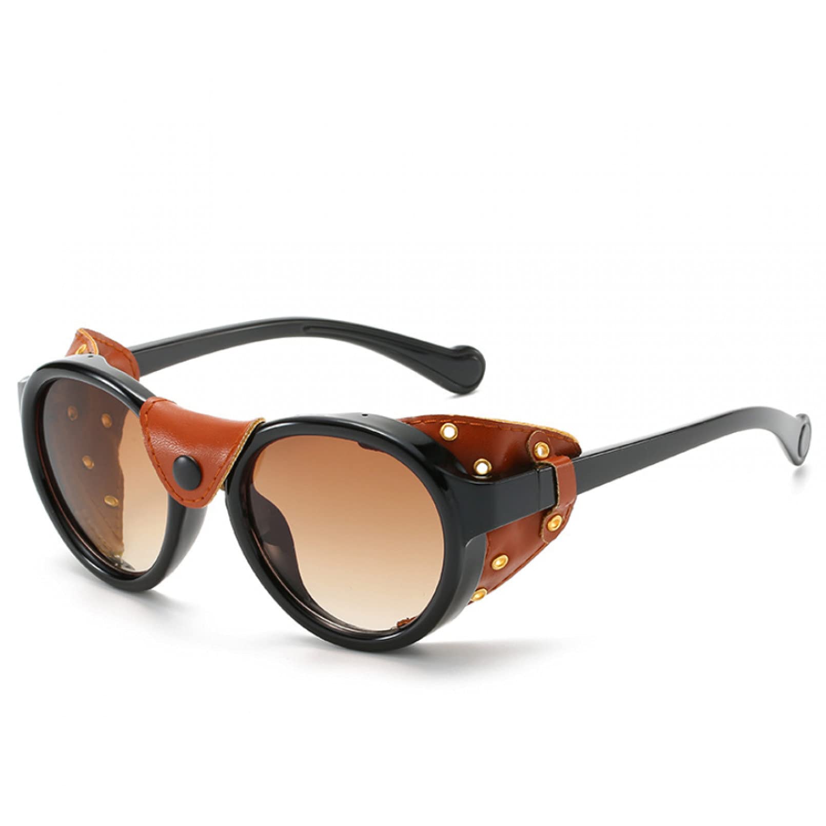 BAJIE Sonnenbrillen Neue Leder Sonnenbrillen Punk Sonnenbrillen Herren Reitbrillen