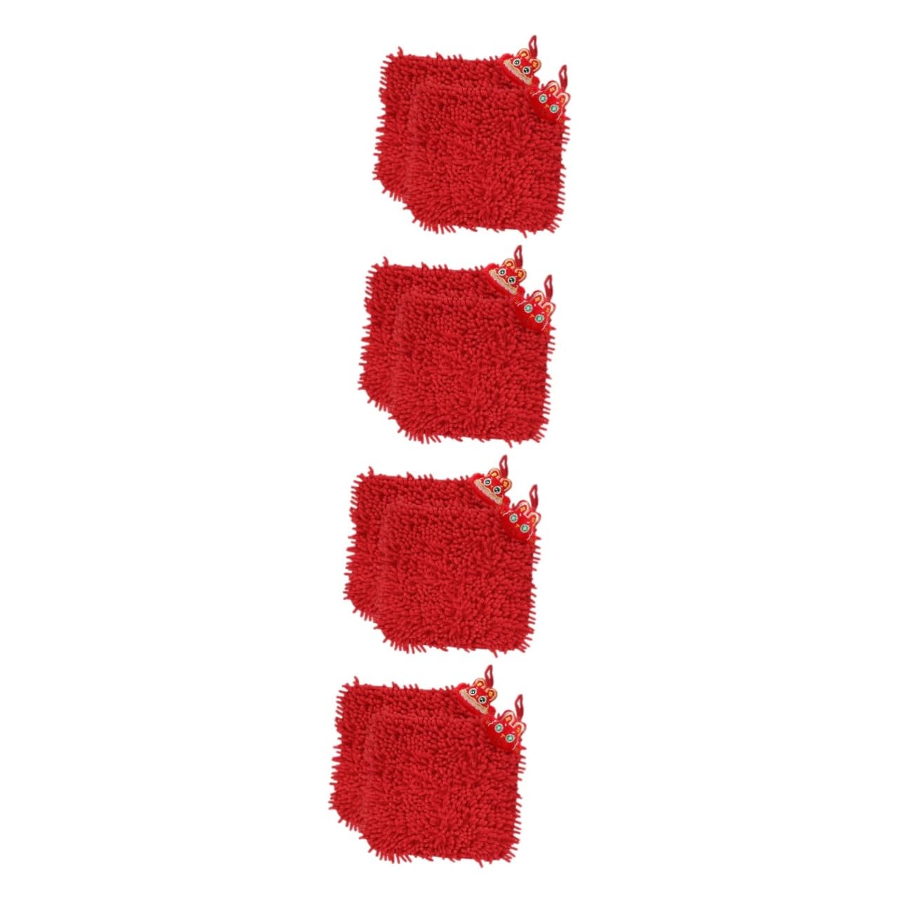 TOPBATHY 4 Set Asciugamano Festivo Bagno Raffreddamento Asciugamani Rossi Pulito Peluche Scratcher Salviette Per Strano Soffice Assorbente Auto Cucina Ciniglia Rosso 2 Pezzi * 4