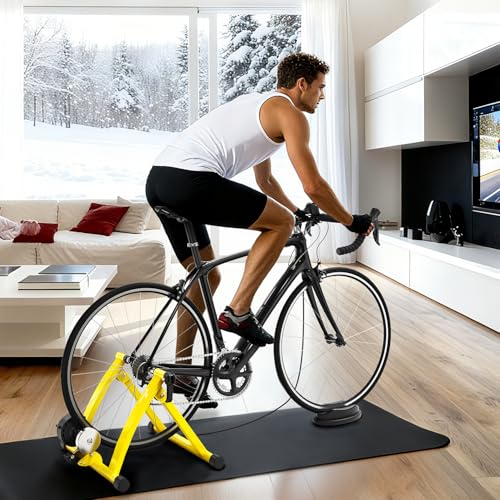 Image of Sportneer Bike Trainer - Magnetic Indoor Cycling Trainer Stand for 26-28 inch & 700C Wheels, 6 Resistance Levels Stationary Bike Stand with Quick Release Lever & Front Wheel Riser Block
