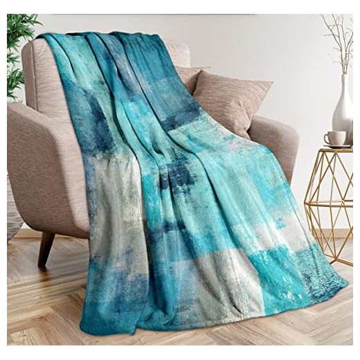 Ultra-Soft Teal Grey Fleece Throw Blanket