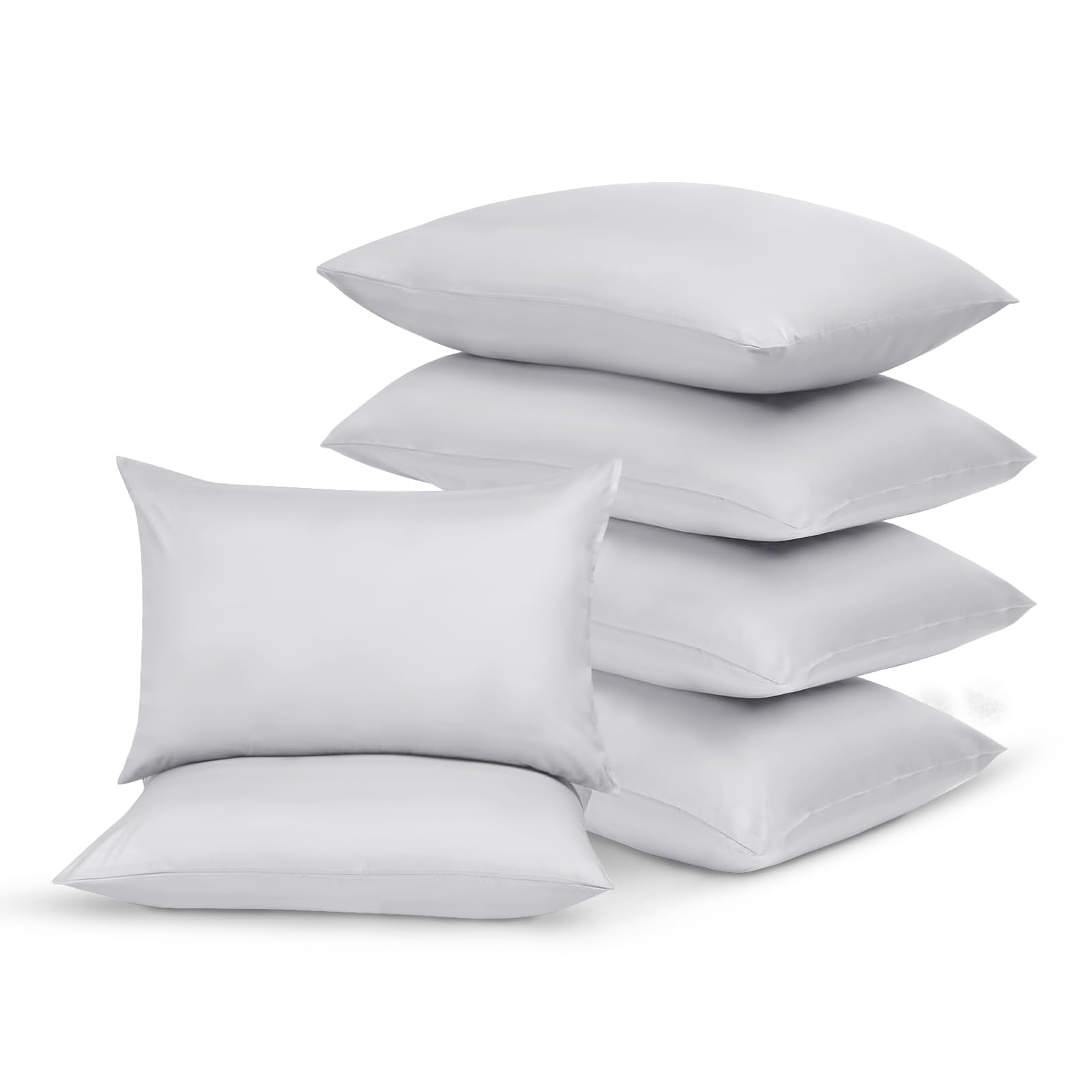 Yorkshire Bedding Silver Pillow Cases 6 Pack 100% Soft Brushed Microfiber Pillowcases with Envelope Closure- Fade & Stain Resistant Housewife Pillow Case 50 X 75 Cm — image 1