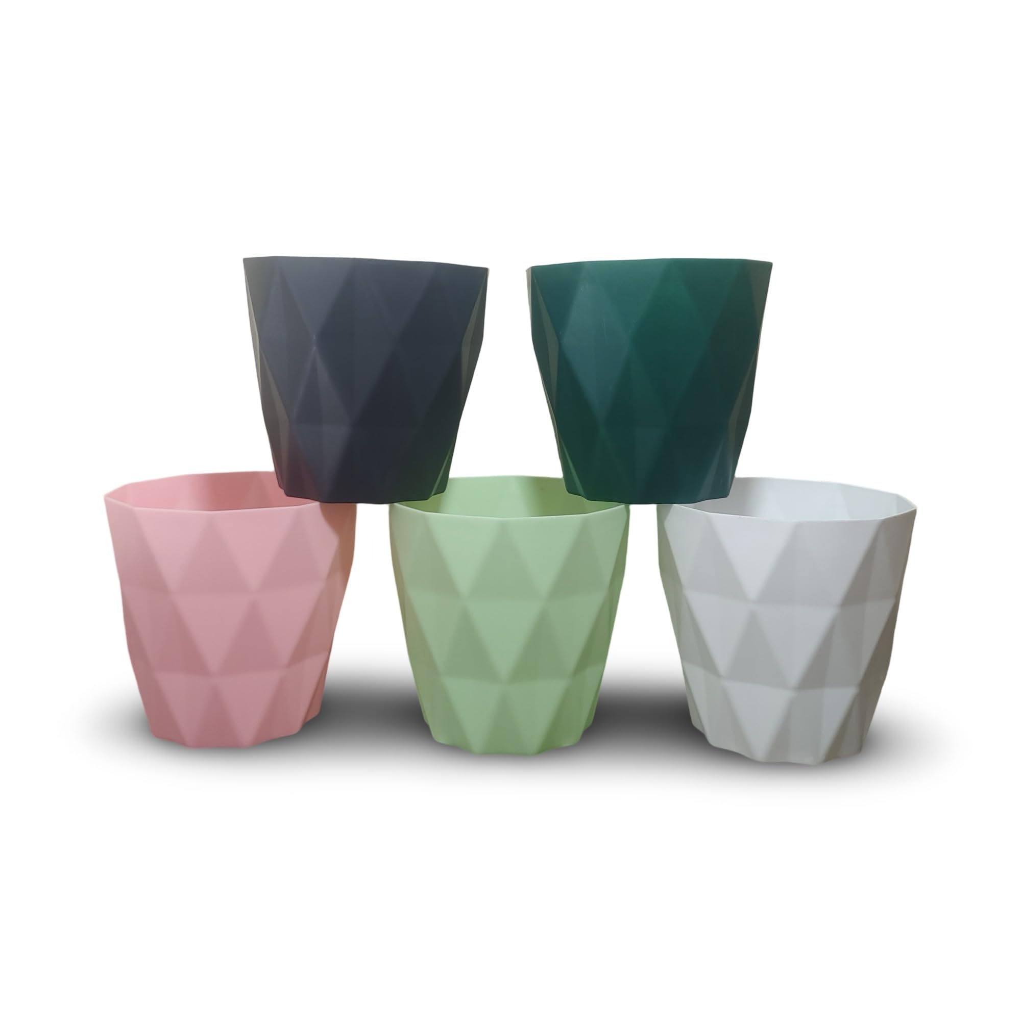 PAHADImart Plastic Diamond-Cut Planter | Terrace| Garden | Set of 05 | Multicolor | Suitable for Home Indoor & Outdoor Gardening Plants (B0DDQL6VL7) Amazon Price History, Amazon Price Tracker