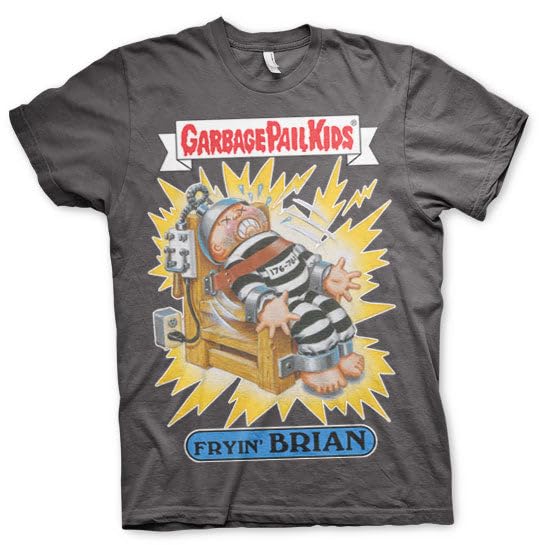 T-shirt vintage Garbage Pail Kids Fryin' Brian vêtement homme gris anthracite XL
