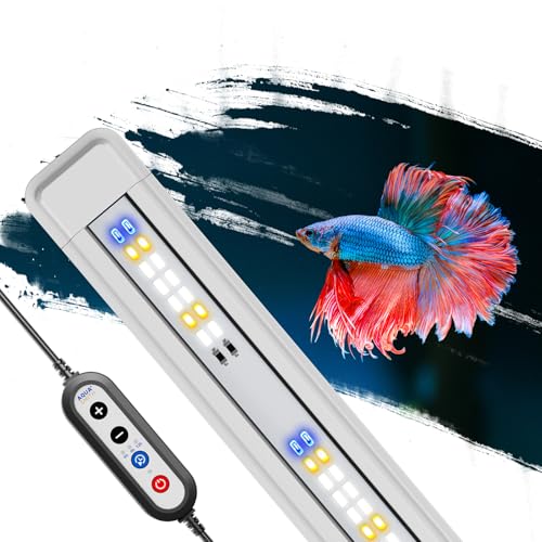 Image of AQUASMITH Aquarium Light,Fish More Red Water is Not,Specific Full Spectrum Fish Tank Light,Comes with Two Mounting Brackets, Timing Function, Memory Feature, Adjustable Brightness, IP68 (10IN)