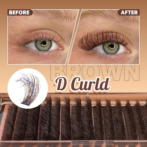 Image of Brown Lash Clusters 320 Pcs Lash Extension Kit DIY Eyelash Extensions Kit Natural Look Cluster Lashes D 8-16 MM Mixed Lash Bond and Seal Lash Tweezers for Lash Clusters Kit DIY at Home