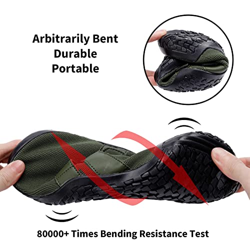 Grand Attack Barefoot Shoes Men Minimalist Lightweight Cross-Trainer Zero Drop Wrestling Boxing Weightlifting Walking Fitness Shoes Trail Running Sneakers Gym Training Army Green Size 9 #TOP3