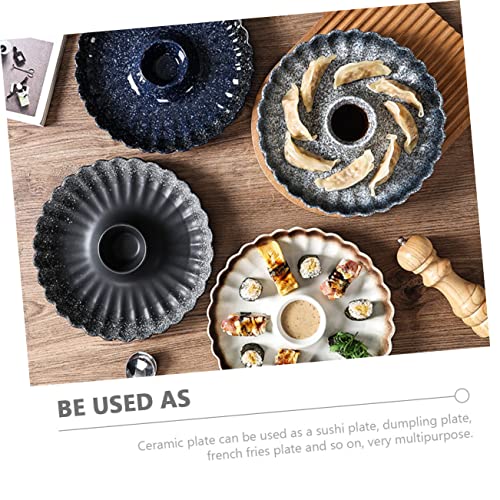 Plato japonés de cerámica con dip para sushi y dumplings miniatura 7
