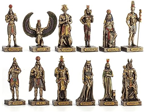 Veronese Design Egyptian Gods Resin Figurines Hand Painted Bronzed Statue