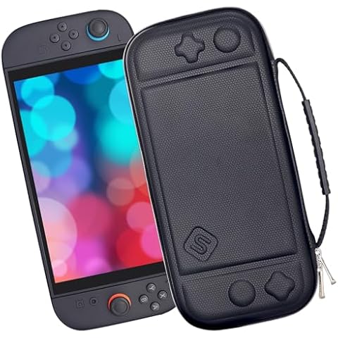 sisma Slim Carrying Case Compatible with Nintendo Switch 2, Hard Shell Protection Portable Travel Protective Case Accessories Storage & 12 Game Card Holders, Black Cover