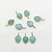GEMDESIGNSS Handmade Amazonite Leaf Carving Pendant for Women 10x8mm Pear Shape Gemstone Necklace Charm Gold Plated 925 Sterling Silver Dainty Jewelry Gift- Selling Per Piece