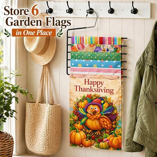 5 Pack 6-Tier Garden Flag Storage Organizer, Space Saving Storage for Bedroom, Garage & Home, Wrinkle-Free Design for Seasonal Flags, Pants, Jeans & Ties, Gift Idea for Home Organization. — view 5