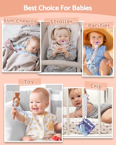 Image of ALVABABY Pacifier Clips 10 Pack Pacifier Binky Paci Holder Leashes for Teethers 10DP02A