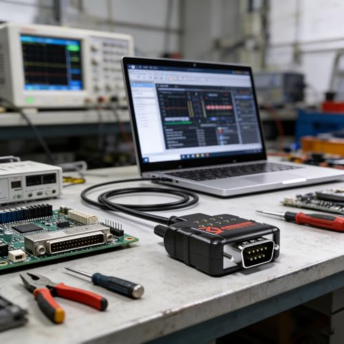 DriverGenius SerialGuardX Series | USB-C auf RS232 DB9 Seriell Adapter (COM Port), FTDI Chip, Vollbelegt (Alle Signale), 9 LED Anzeigen, für PLC & Industrieanlagen, Windows macOS Linux