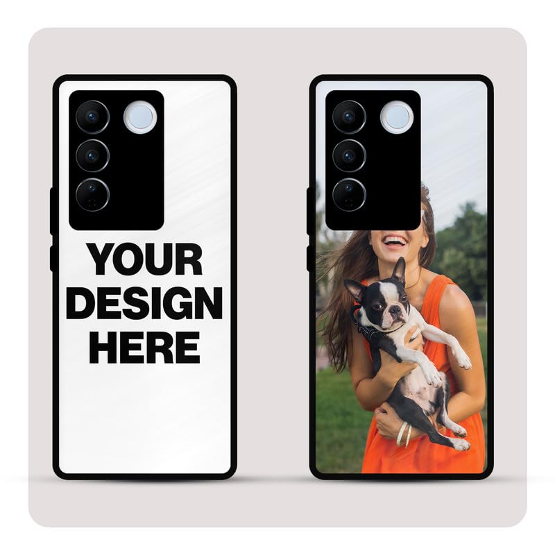 Image of Custom Chics Personalized Back Cover for Vivo V27 | Custom Case with Name, Photo or Logo | PrintShield Hybrid with Soft TPU Grip & Scratch Protection