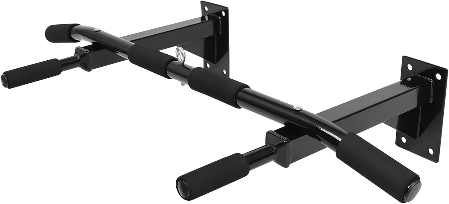 Mikinona Adjustable Heavy Duty Pull Up Bar Wall Mounted Upper Body Workout Bar with Anti-slip Handles for Home Strength Training and Convenient Exercise