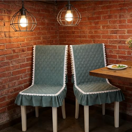 Housse de chaise universelle extensible avec dentelle lavable pour salle à manger - 8
