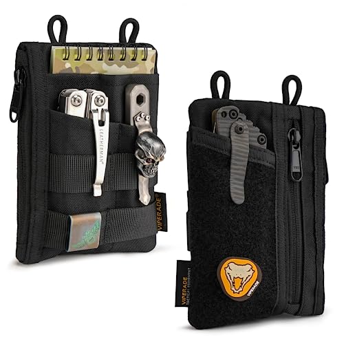 Viperade Ve18 Edc Pouch, Pocket Organizer Pouch For Men, Edc Pocket Organizer Pouch, 3 Slots With 2 Zipper Pockets, Velcro Pouch Multitool Pouch (Black) #TOP17
