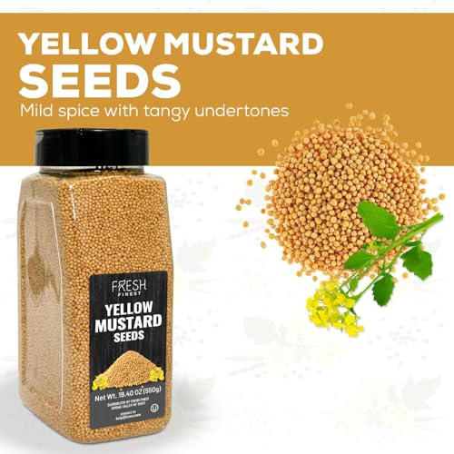 Fresh Finest Whole Bold Yellow Mustard Seed, Kosher & Non-GMO, 550G (19.40oz) - Image 5