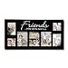 Adeco Decorative Wood "Friends" Wall Hanging Picture Photo Frame Collage, 8 Openings, Black