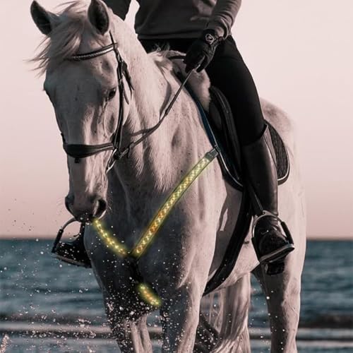 LED Pferdegeschirr Verstellbar Luminous Horse Vorderzeug Brustgurt für Pferde für den Pferdesport(8 Farben Einstellbar)