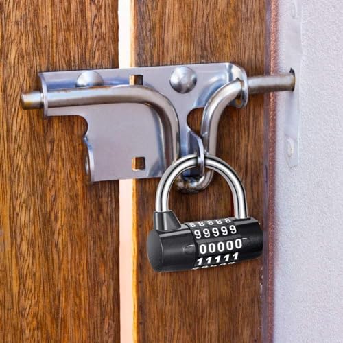 Image of Istara Heavy Duty 5-Digit Combination Steel Padlock | Resettable Code Lock with 100,000 Combinations & Hardened Steel Shackle | High Security Metal Padlock for Gym, Locker, Gate & Travel (Model-2)