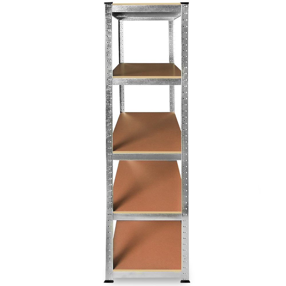 Deuba Lot de 5X Étagčre Charge Lourde métallique 180x90x40cm 5 Plateaux MDF modulables Max. 875 kg par étagčre de Rangement Garage Atelier Outils